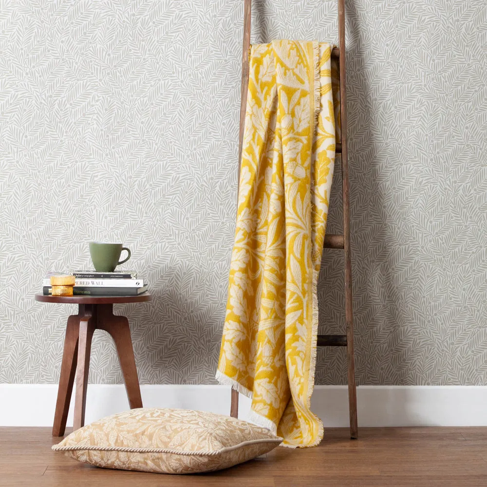 Acorn Tonal Jacquard Throw Gold