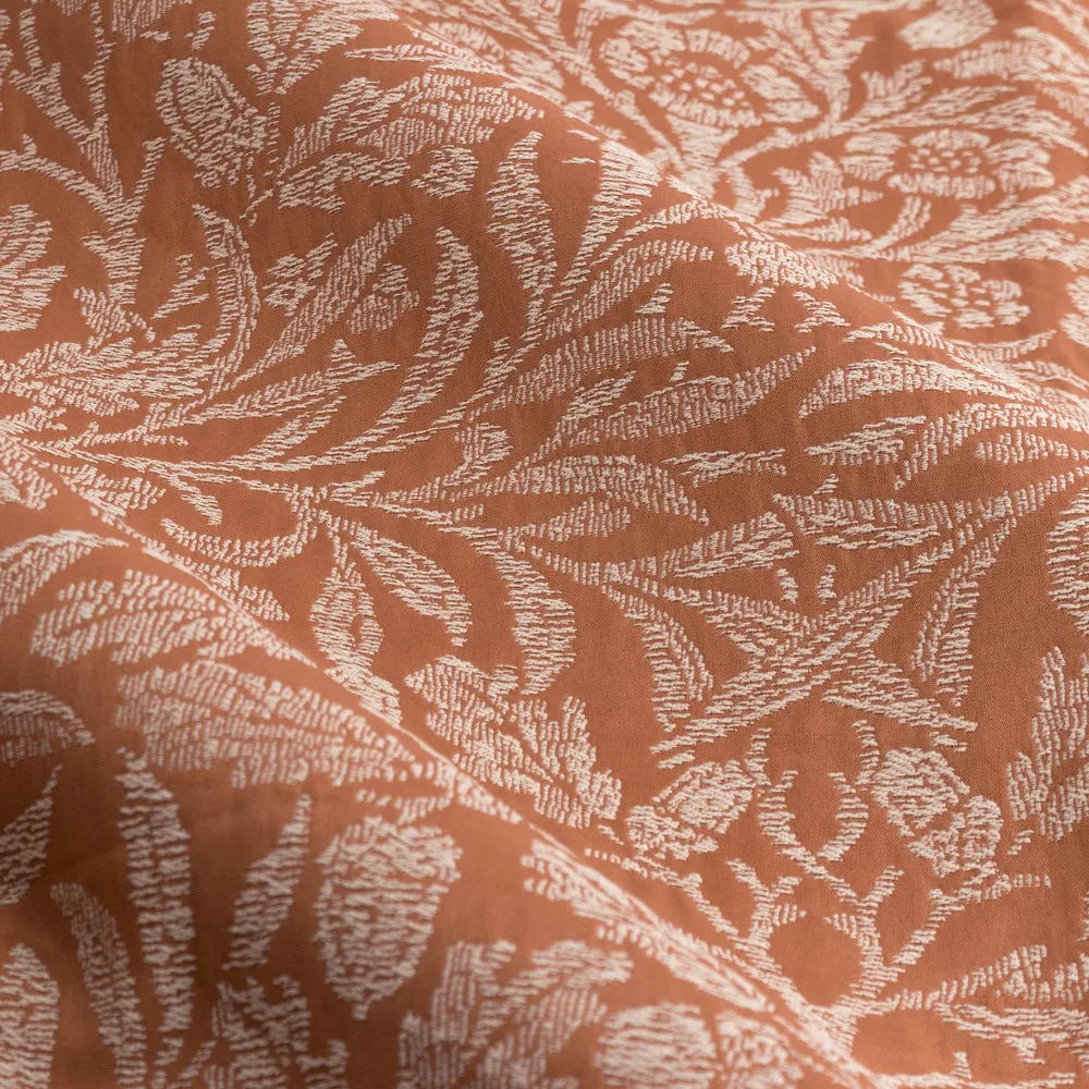 Acorn Tonal Matt Jacquard Pencil Pleat Curtains Brick