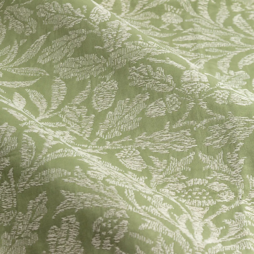 Acorn Tonal Matt Jacquard Pencil Pleat Curtains Sage