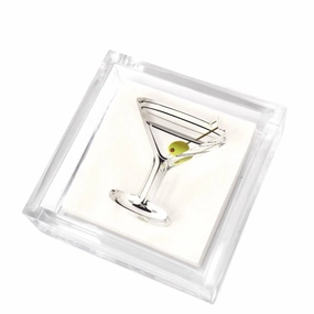 Acrylic Cocktail Napkin Holder with Martini Weight mini desktop sculpture