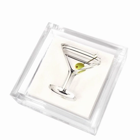 Acrylic Cocktail Napkin Holder with Martini Weight cute desktop display