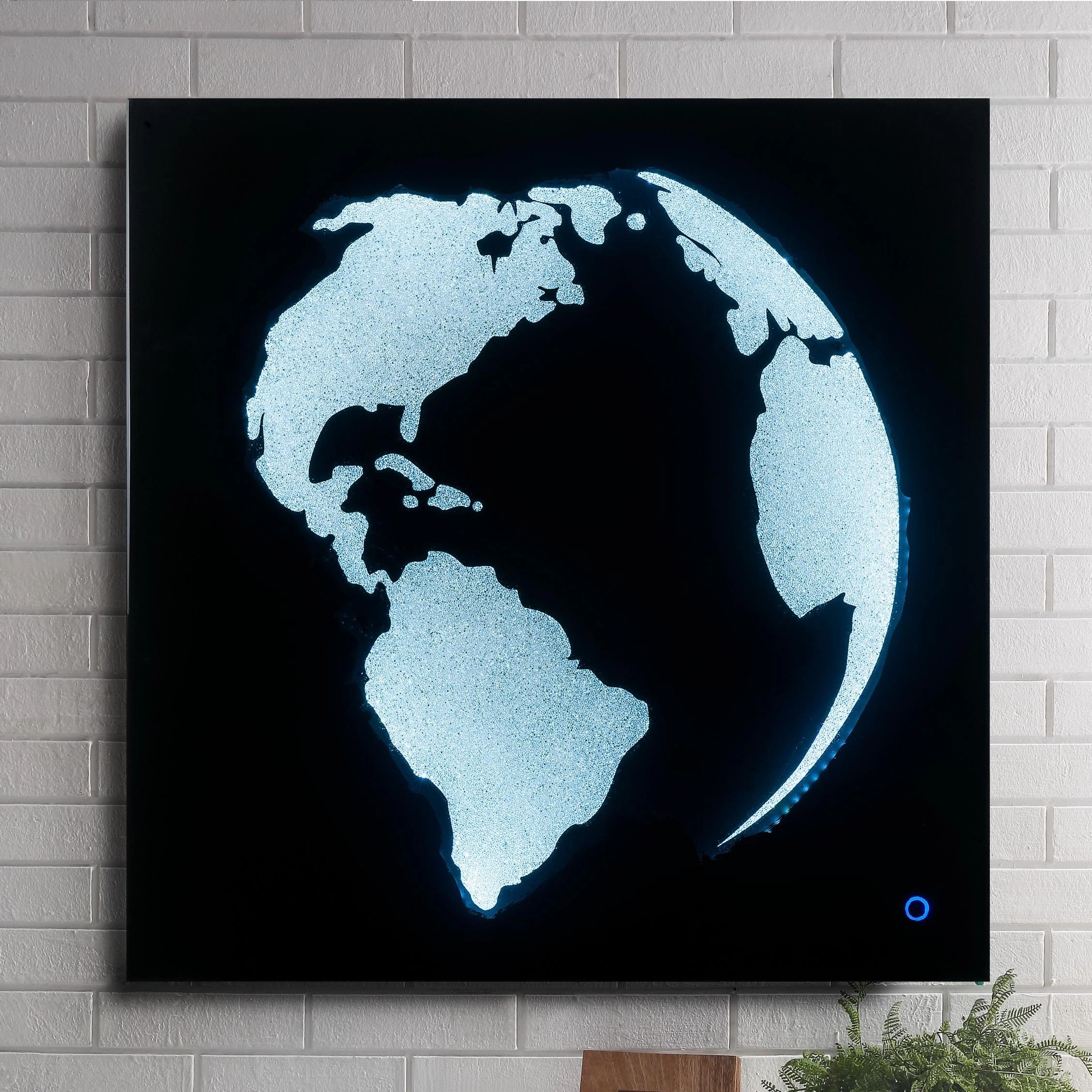 Adamas Smoky Glass & Faux Crystal Wall Art (LED) modern mural painting