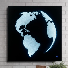 Adamas Smoky Glass & Faux Crystal Wall Art (LED) modern mural painting