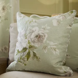 Adele Floral Chenille Cushion Sage modern fashion rug  