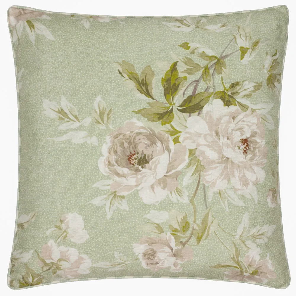 Adele Floral Chenille Cushion Sage