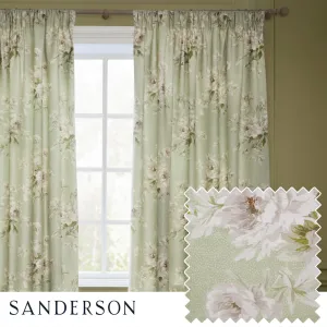 Adele Floral Chenille Pencil Pleat Curtains Sage modern fashion rug  