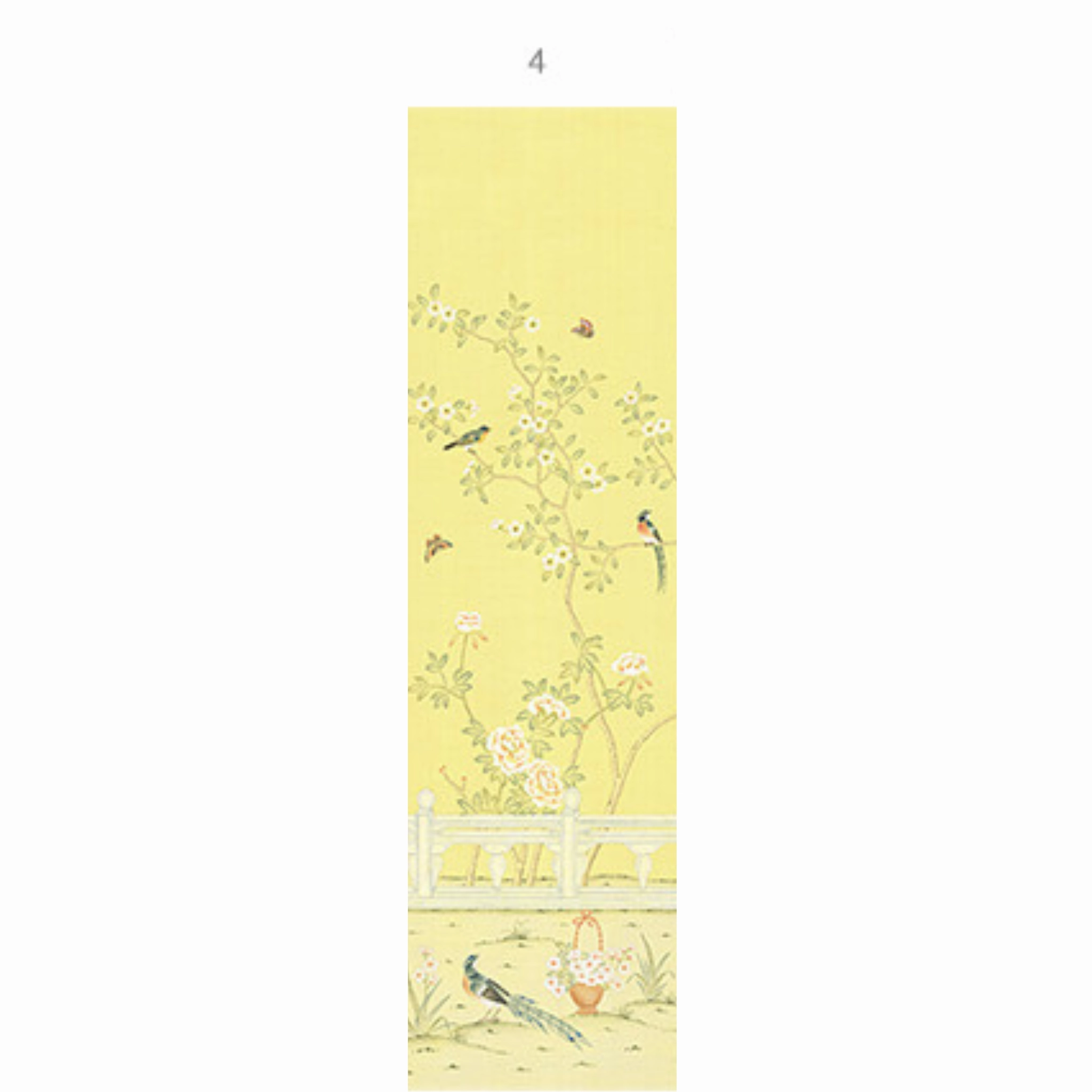 Adriana Chinoiserie Mural Wallpaper Panels in Canary