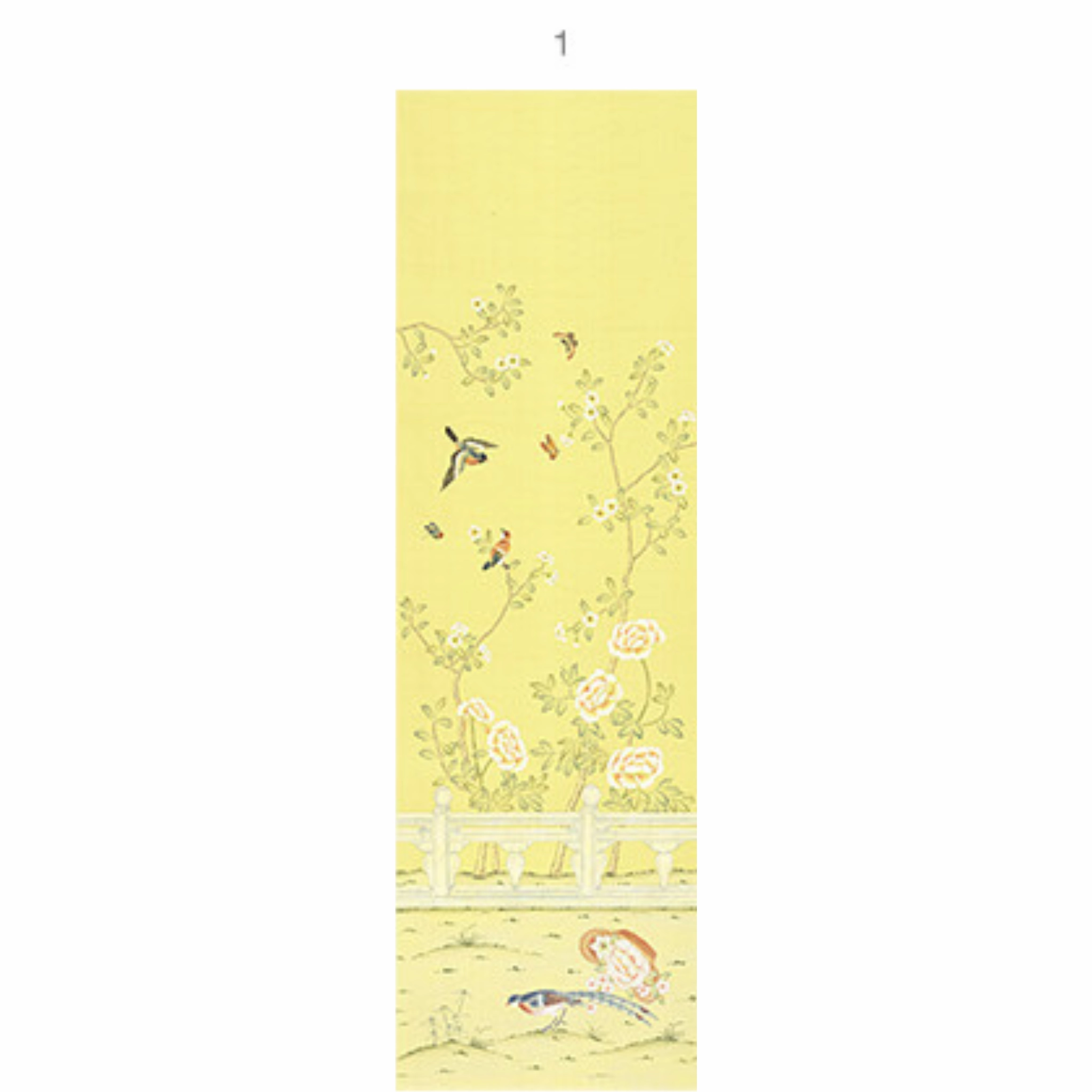 Adriana Chinoiserie Mural Wallpaper Panels in Canary