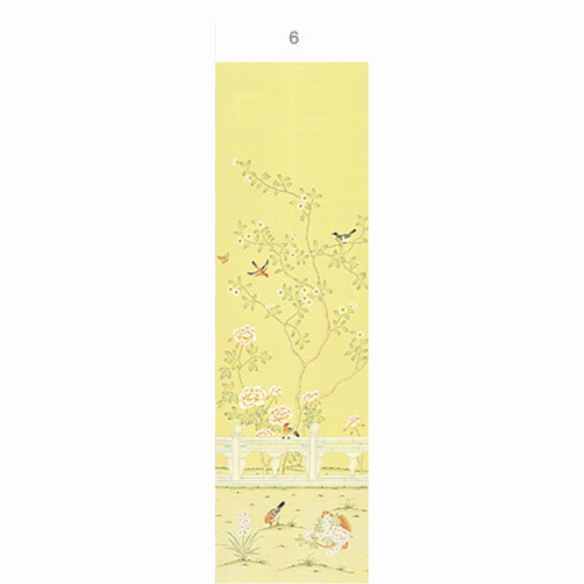 Adriana Chinoiserie Mural Wallpaper Panels in Canary