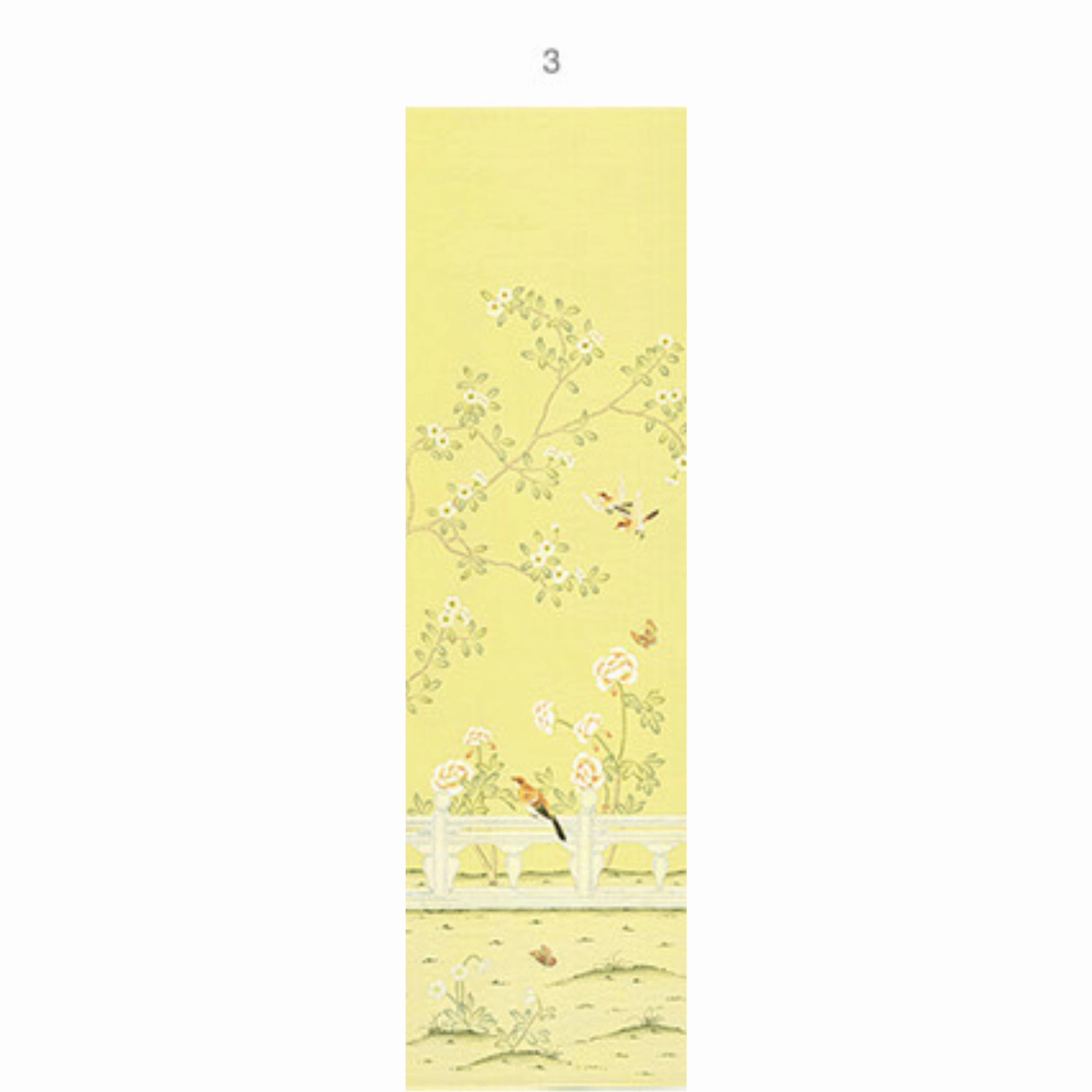 Adriana Chinoiserie Mural Wallpaper Panels in Canary