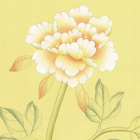 Adriana Chinoiserie Mural Wallpaper Panels in Canary paper wall covering