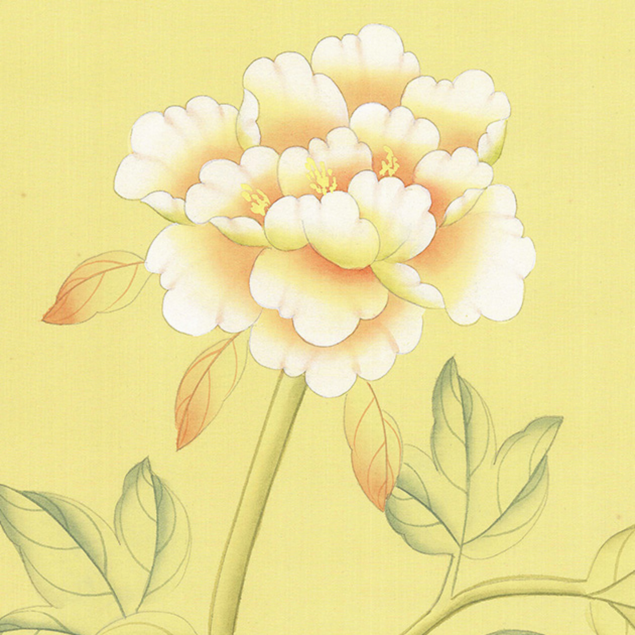 Adriana Chinoiserie Mural Wallpaper Panels in Canary paper wall covering