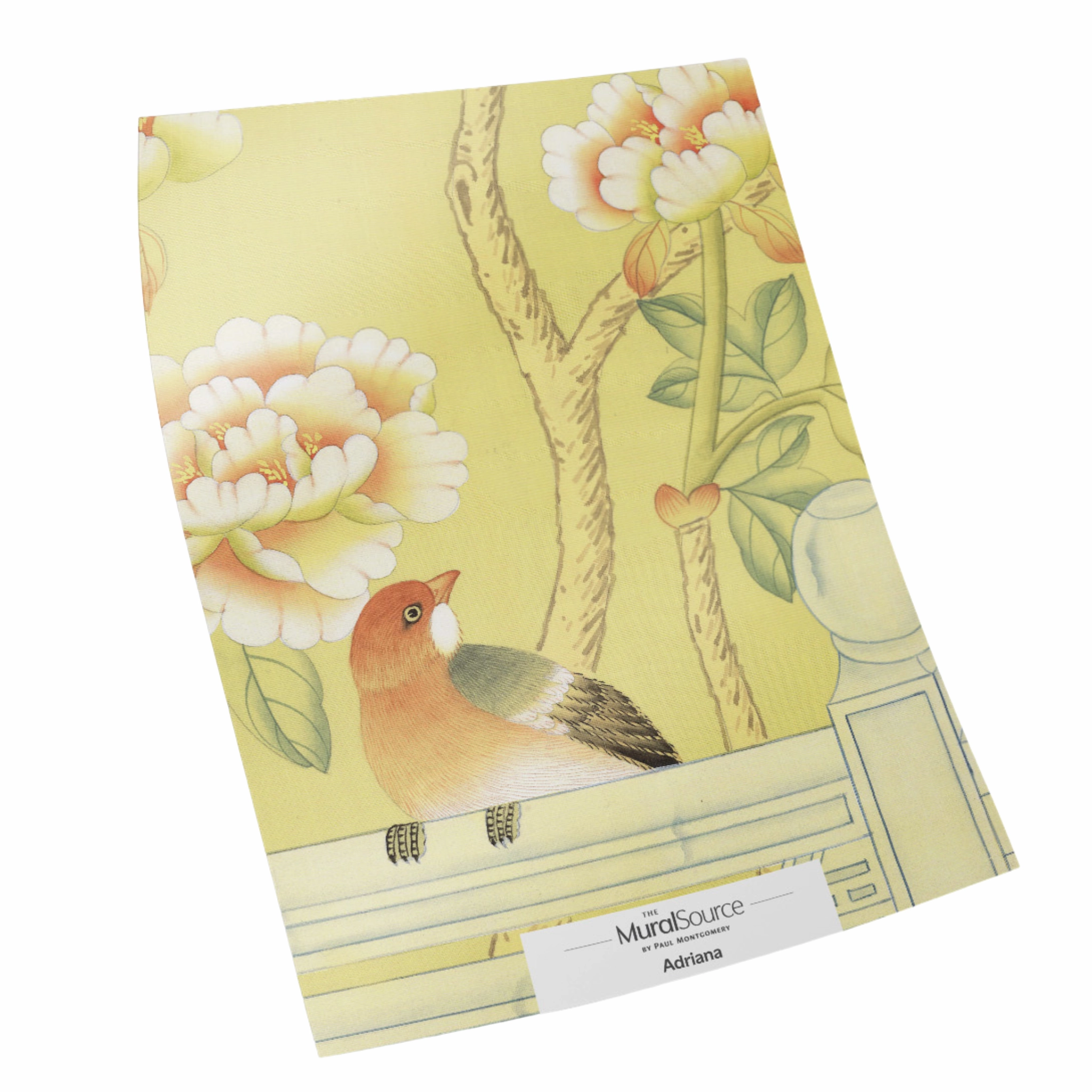 Adriana Chinoiserie Mural Wallpaper Panels in Canary