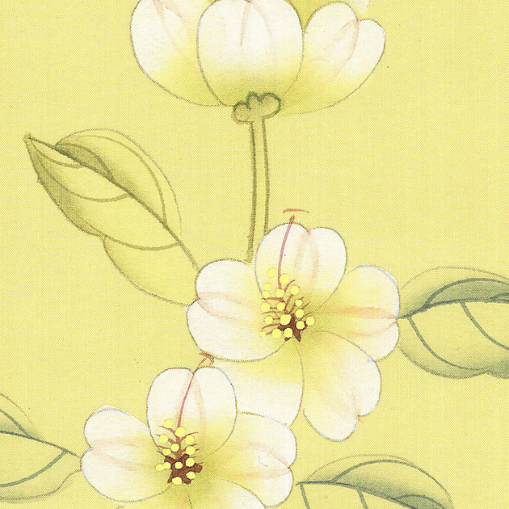 Adriana Chinoiserie Mural Wallpaper Panels in Canary