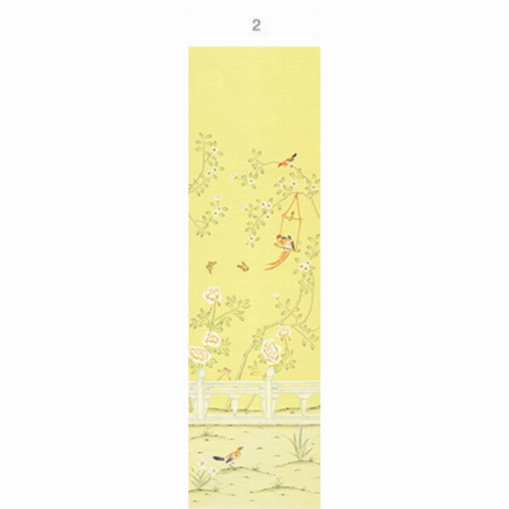 Adriana Chinoiserie Mural Wallpaper Panels in Canary