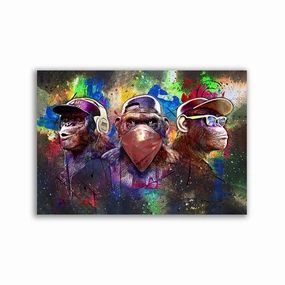 Affengeil Abstract by Juliano de Araujo framed mural artwork