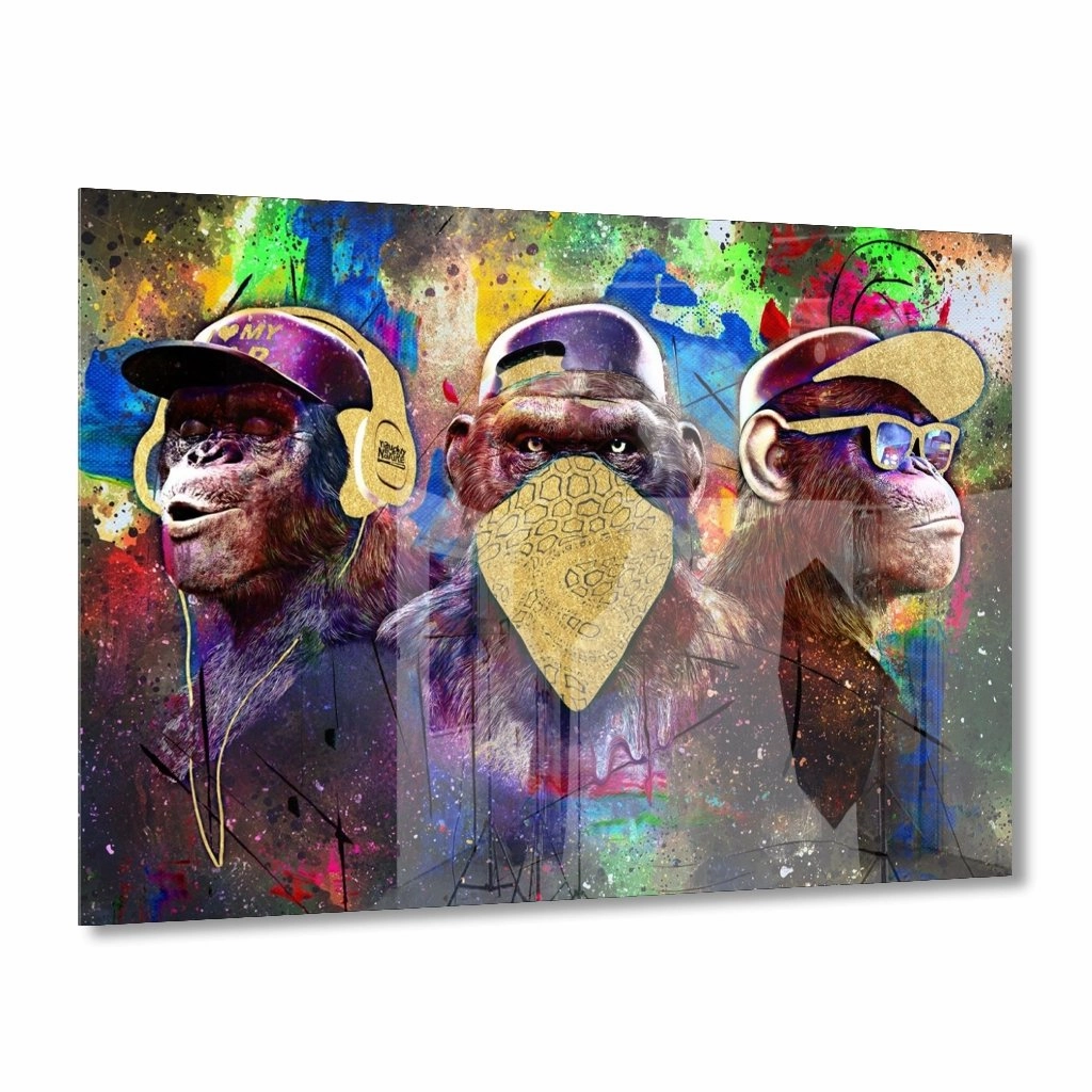 Affengeil Abstract Gold on Acrylic framed mural artwork