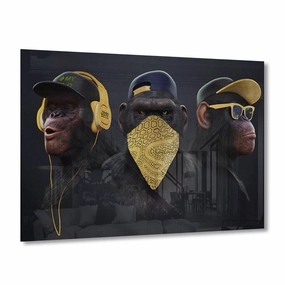 Affengeil Gold on Acrylic framed mural artwork
