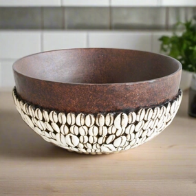 AFRICAN BOWL WITH CORIE SHELLS DESIGN 14X30CM decorative home ornament