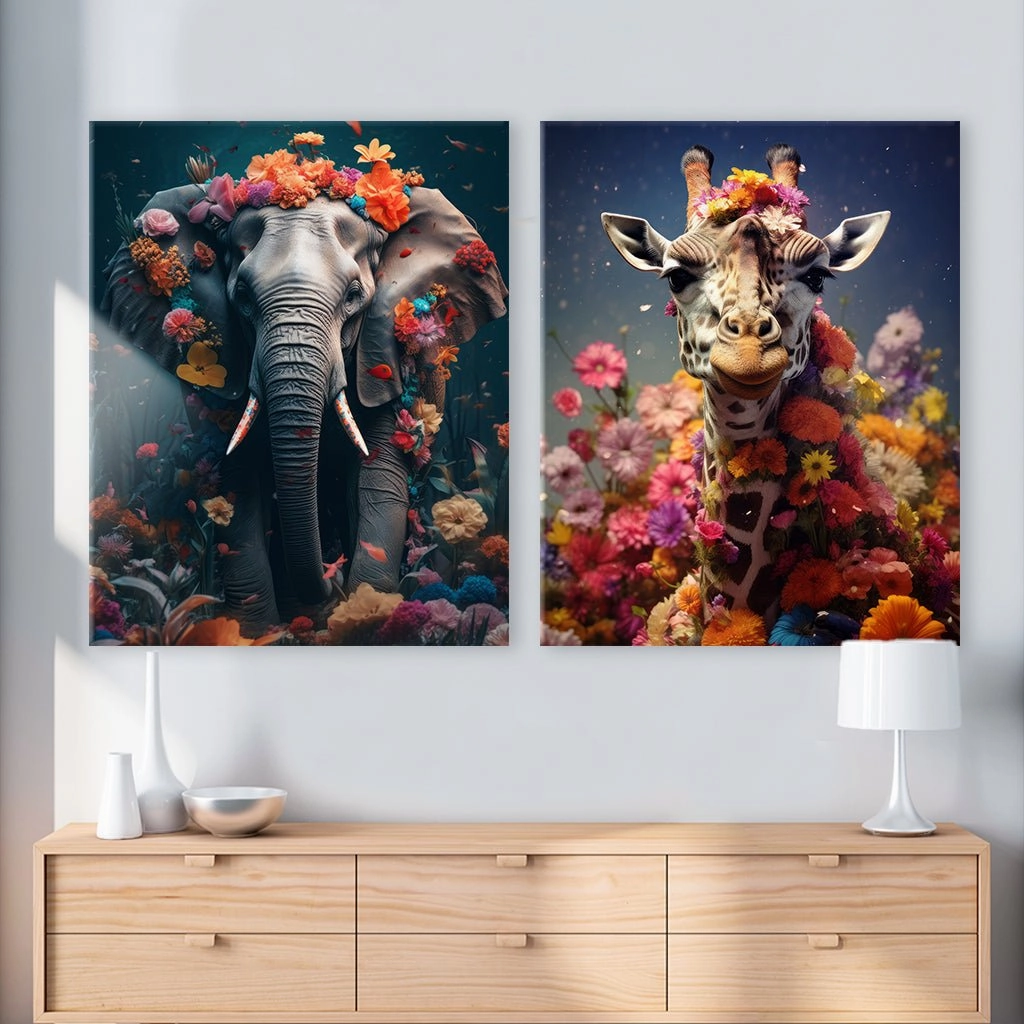African Flower Animals - Duo by Zenzdesign