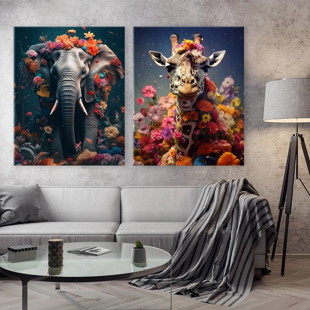 African Flower Animals - Duo by Zenzdesign