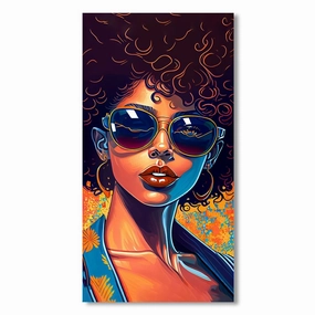 Afro Beauty by Nilo framed mural artwork