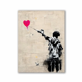 Aim for love x Banksy by Daniel Decker framed mural artwork