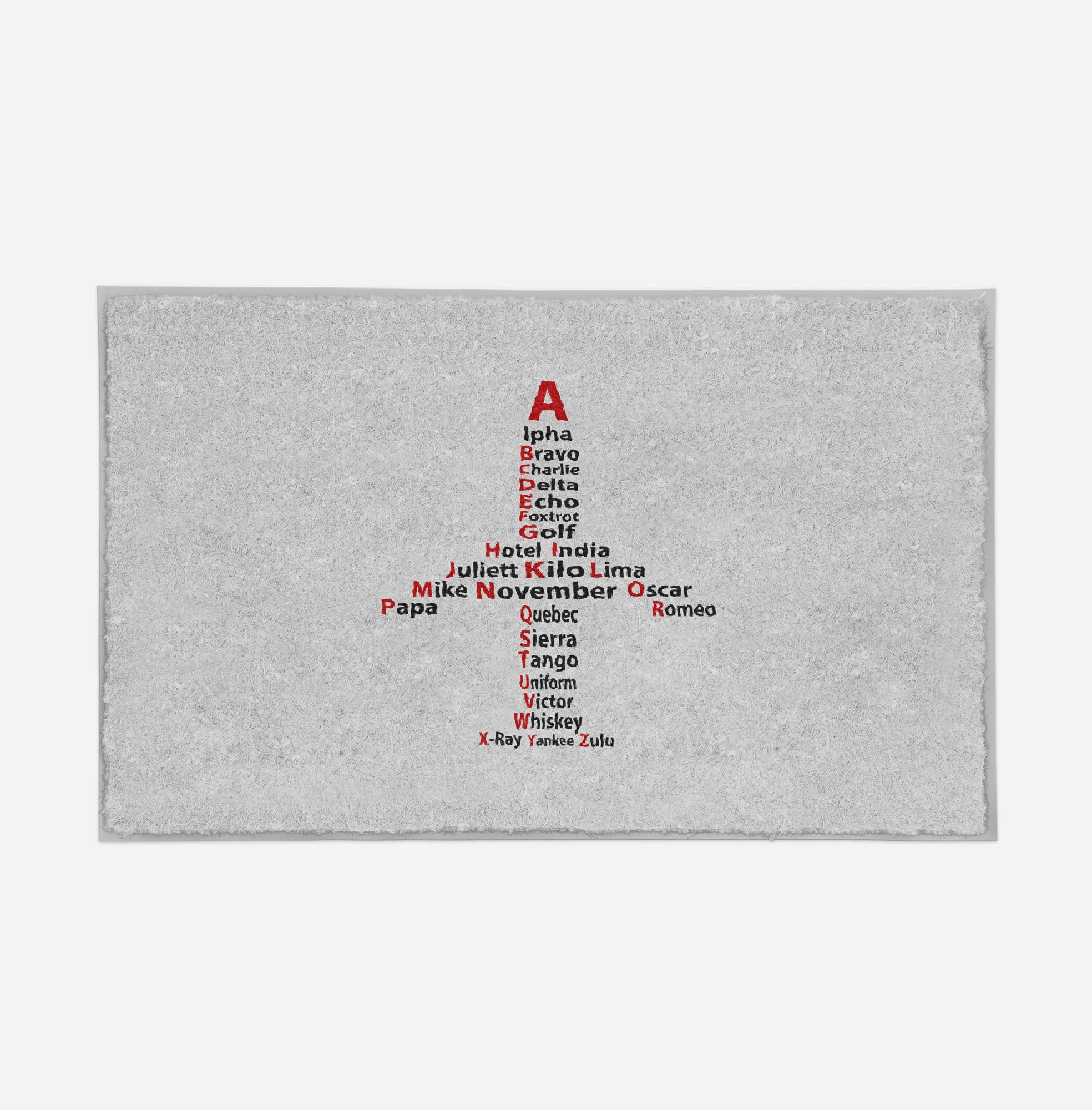 Airplane Shape Aviation Alphabet Designed Door Mats