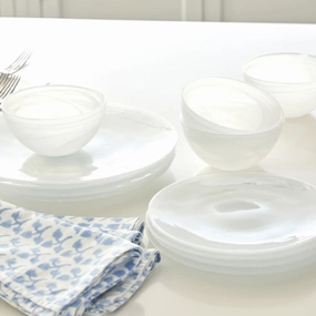 Alabaster White Dinner Set mini desktop sculpture