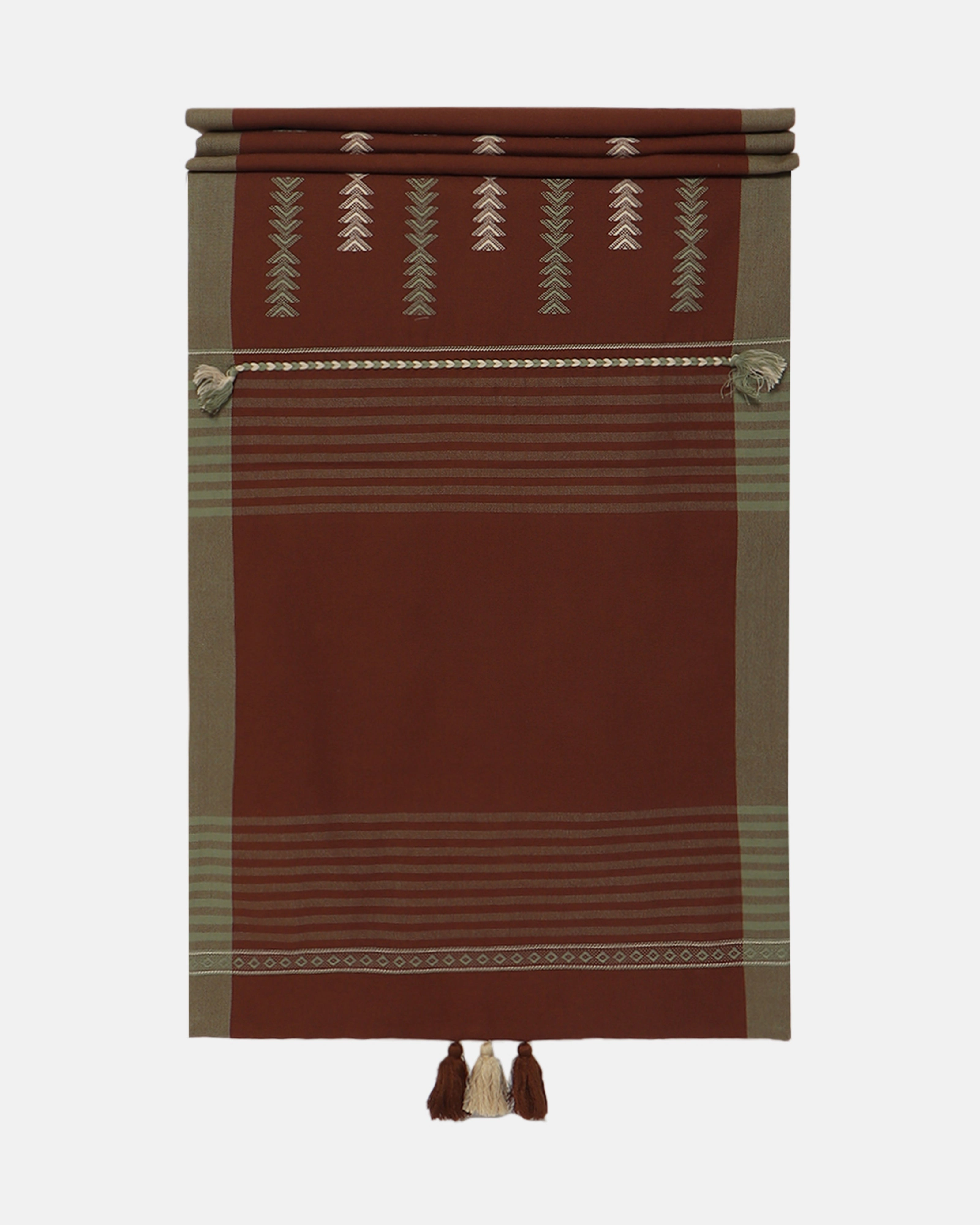 Alba Extra Weft Cotton Table Runner ceramic table ornament