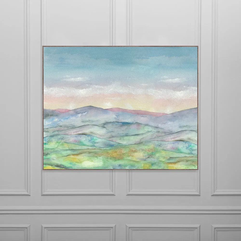 Alder Framed Canvas Celeste