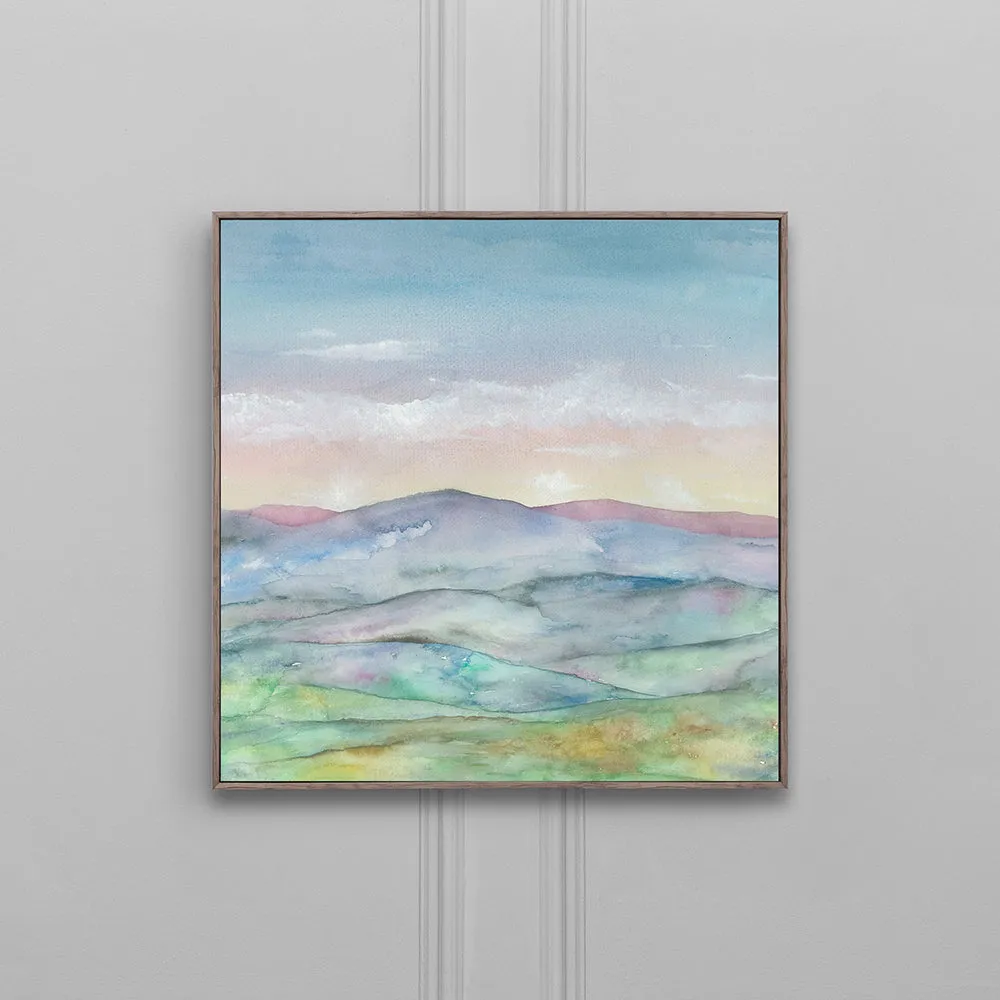 Alder Framed Canvas Celeste