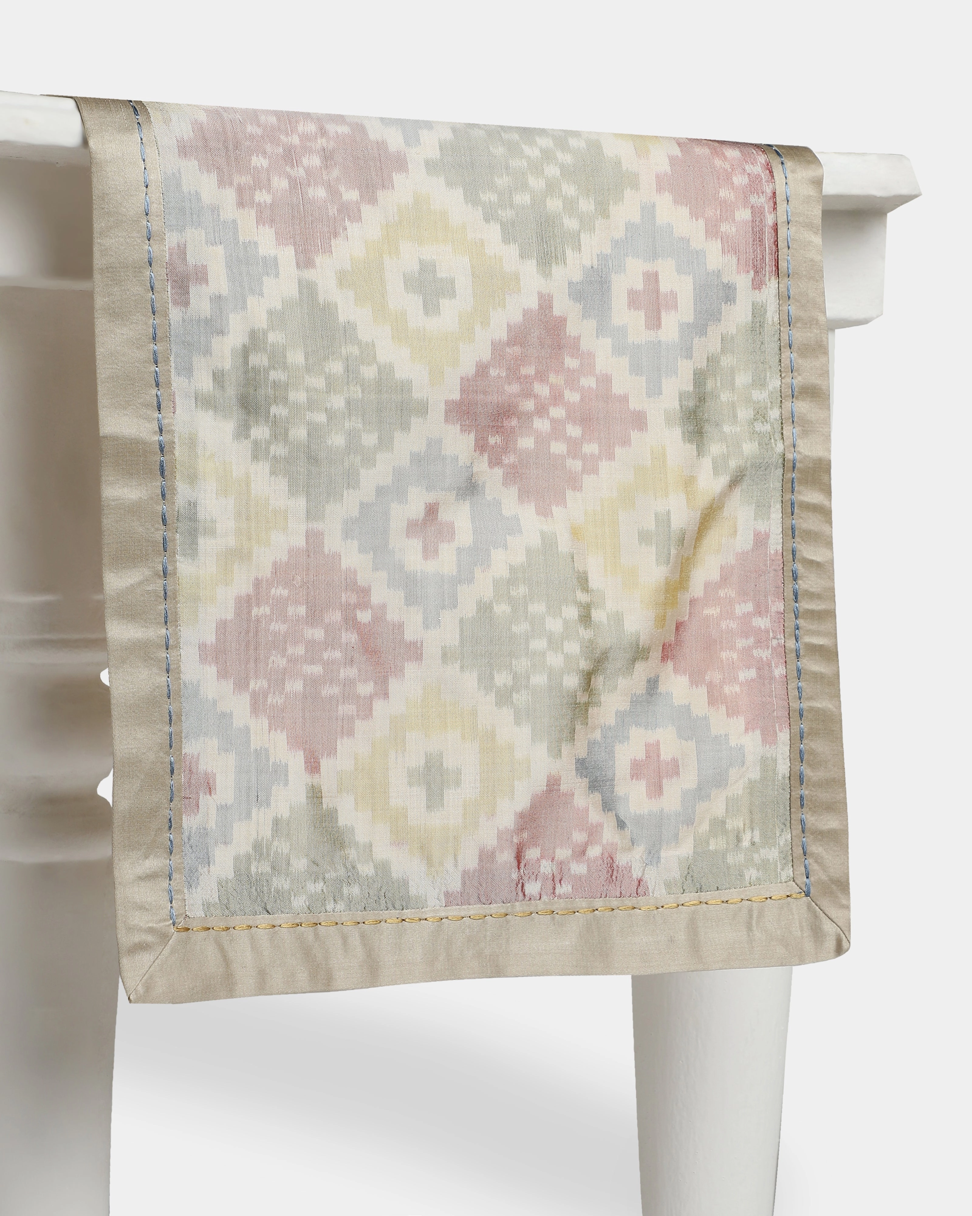 Alessa Warp Ikat Silk Table Runner ceramic table ornament