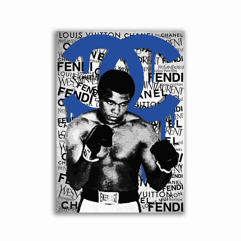 ALI BRAND Blue by RS Artist framed mural artwork