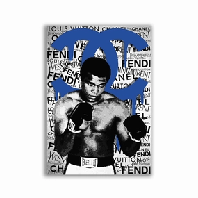 ALI BRAND Blue by RS Artist framed mural artwork