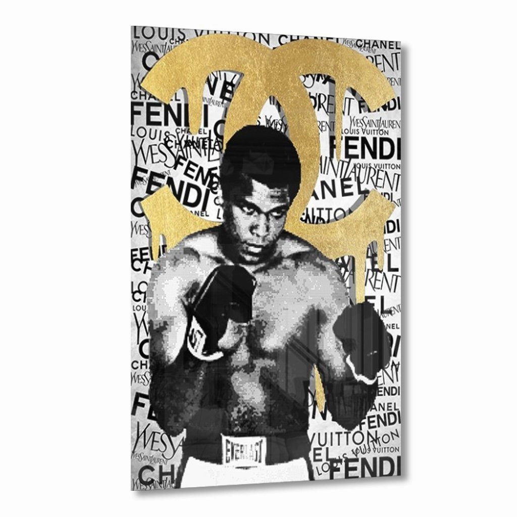ALI BRAND by RS Artist Gold on Acrylic framed mural artwork