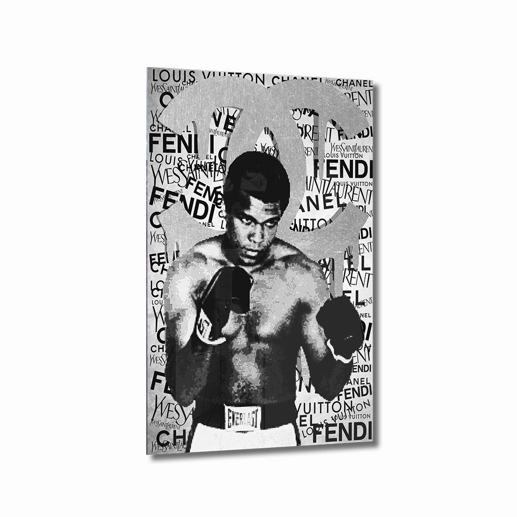 ALI BRAND by RS Artist Silver on Acrylic framed mural artwork