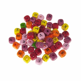 Alphabet Letter Wooden Beads, Multi Mix, 3/8-Inch, 60-Count wooden room decoration