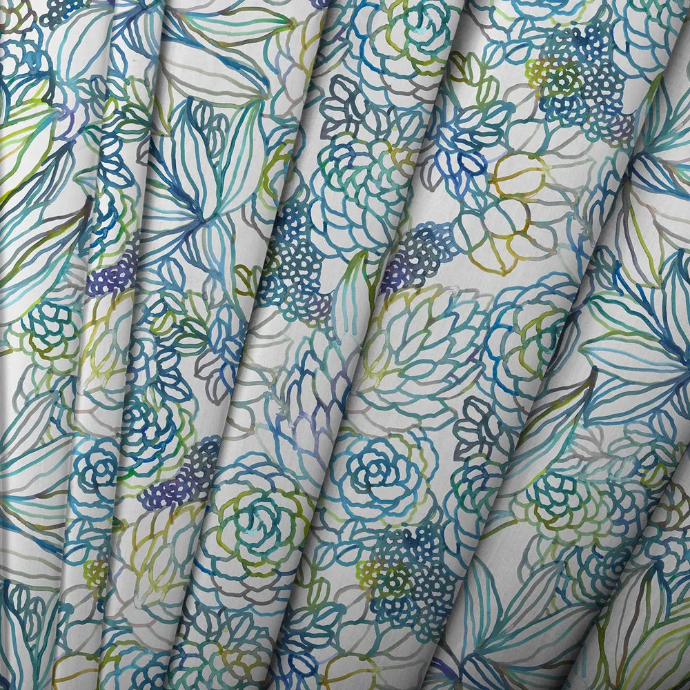 Althorp Printed Cotton Made to Measure Roman Blinds Capri Blue