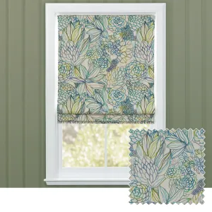 Althorp Printed Cotton Made to Measure Roman Blinds Capri chic floor carpet  