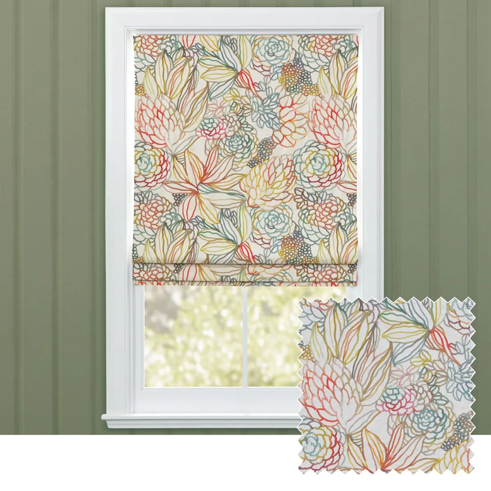 Althorp Printed Cotton Made to Measure Roman Blinds Cinnamon Cream chic floor carpet  