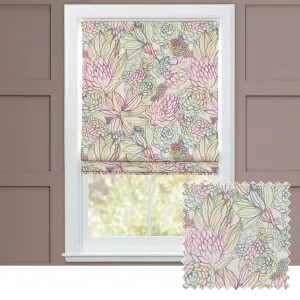 Althorp Printed Cotton Made to Measure Roman Blinds Sorbet Cream chic floor carpet  