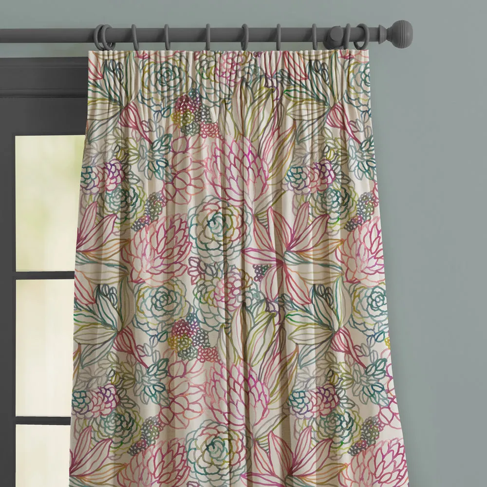 Althorp Printed Made to Measure Curtains Sorbet/Linen