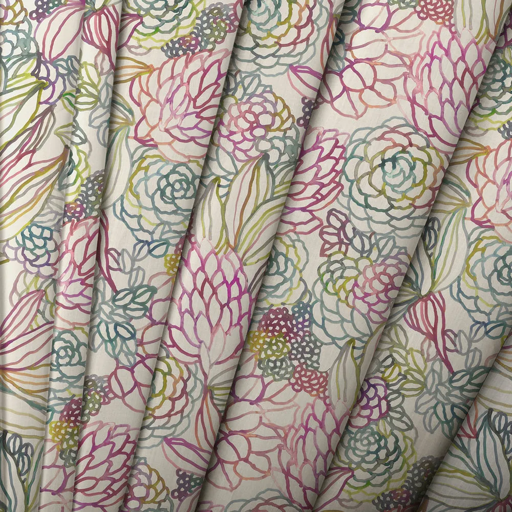 Althorp Printed Made to Measure Curtains Sorbet/Linen
