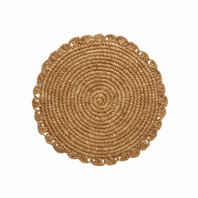 Amelia Natural Round Placemats cute desktop display