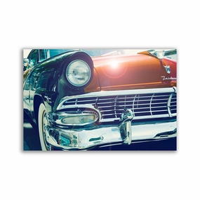 Antique car framed mural artwork