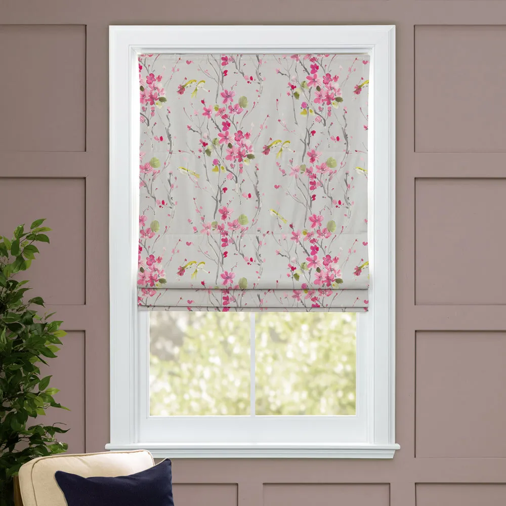 Armathwaite Printed Cotton Made to Measure Roman Blinds Blossom/Silver