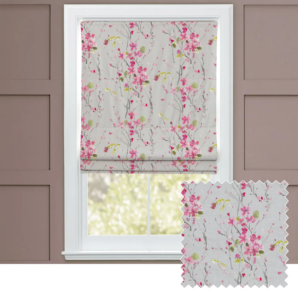 Armathwaite Printed Cotton Made to Measure Roman Blinds Blossom/Silver chic floor carpet  