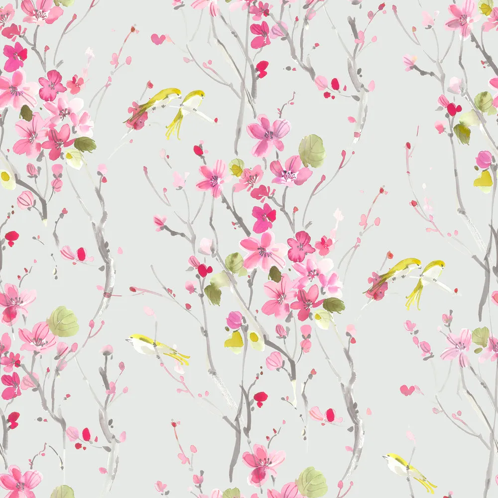 Armathwaite Printed Cotton Made to Measure Roman Blinds Blossom/Silver