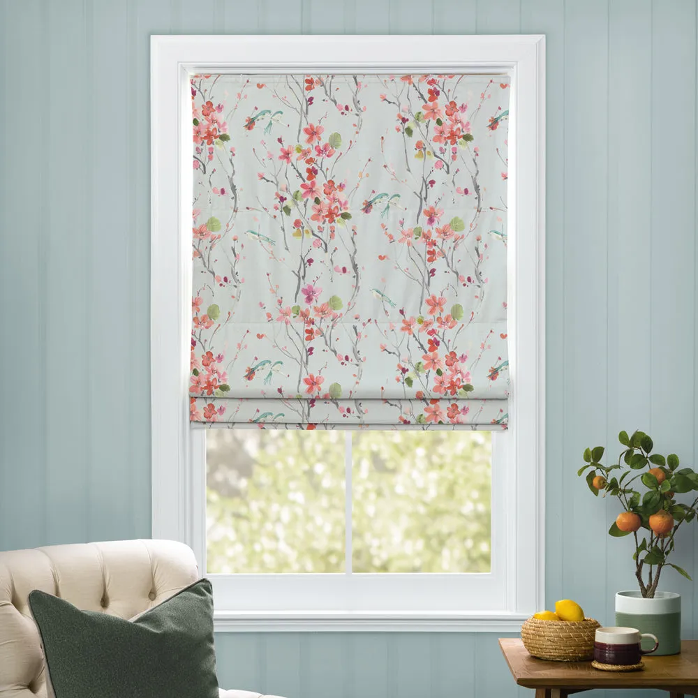 Armathwaite Printed Cotton Made to Measure Roman Blinds Coral/Dove